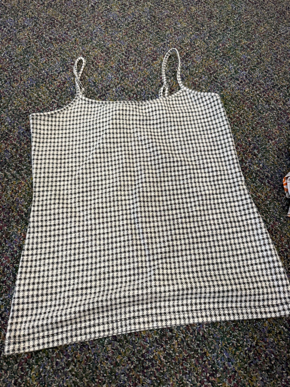 LOFT Black and White Houndstooth Camisole